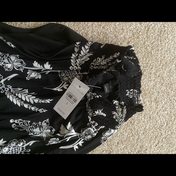 Ann Taylor Floral Mock Neck Flare Dress NWT - Picture 3 of 3